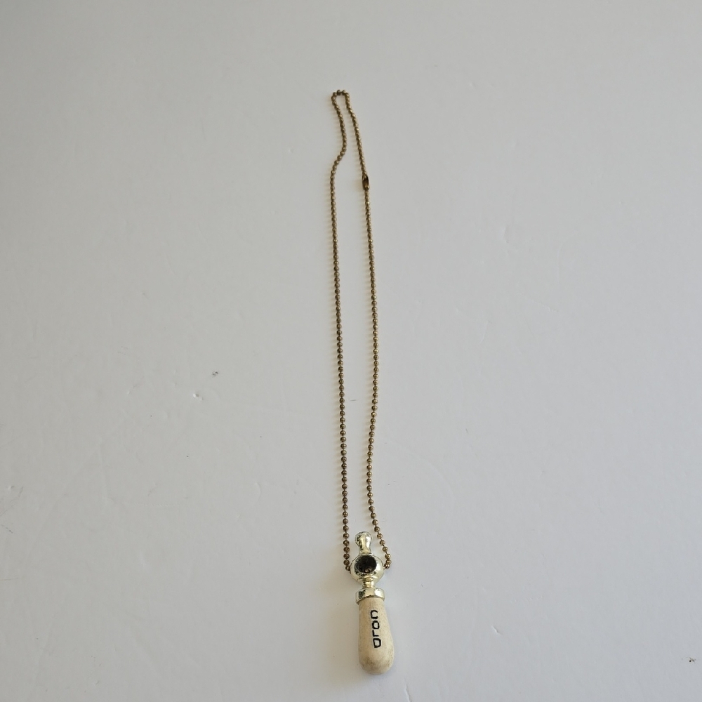 Vintage Hot And Cold Brass Silver Tone Porcelain Sink Faucet Handle Necklace